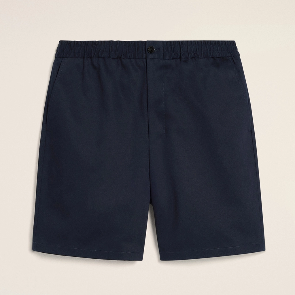 AMI Paris Elasticated Waist Cotton-Satin Shorts - M